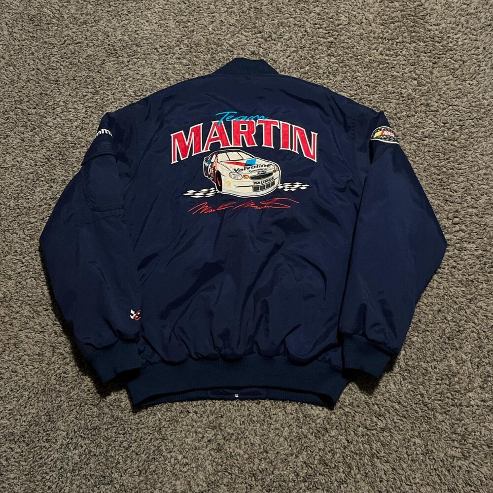 Vintage NASCAR Mark Martin Navy Blue Racing Jacket!